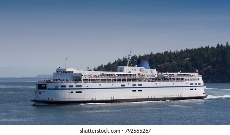 Ferry passes Southern Gulf Islands in Canada