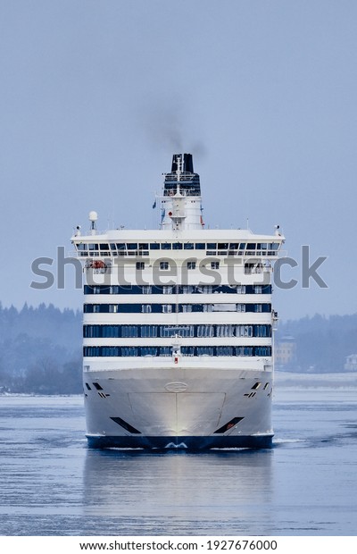 Ferry to Scandinavia. Cruise ship. Nature of the\
fjord and ice.