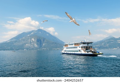 Ferry in Varenna on Lake Como Italy - Powered by Shutterstock