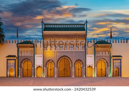 Fes  magnificent gates of the royal palace in the historical city of morocco