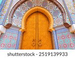 Fes, Morocco. Magnificent gate Bab el-Makhzen of the Royal Palace in the historical city of Fez.