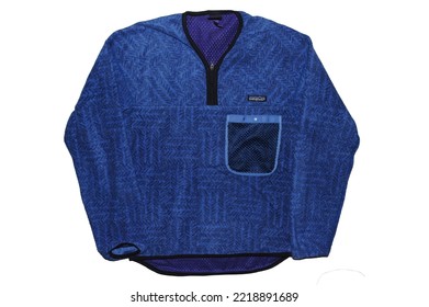 Fes, Morocco - September 28, 2022: Patagonia Fleece Photographed On A White Background