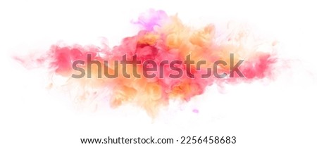 Festival of colors. Colorful ink in water isolated on white background with copy space. Paint texture. Color Explosion