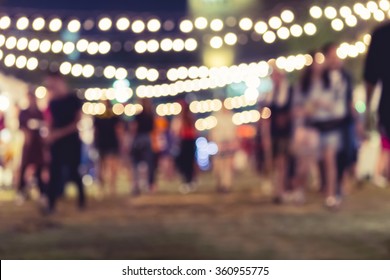 Festival Event Party With People Blurred Background