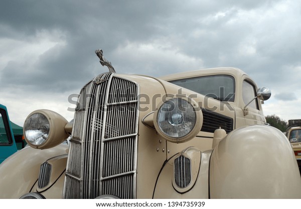 Festival of old cars in the Museum of Aviation.\
May 10, 2019.Kiev,\
Ukraine,