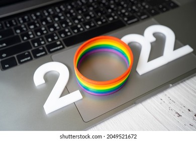 Festival People Celebrate Meting  LGBTQ+ Gay Pride Month Event Day Concept 2022. Colorful Rainbow Gender Symbol Heart Sex Love Flag Background United Kingdom. Lesbian, Bisexual, Asexual, Intersex.