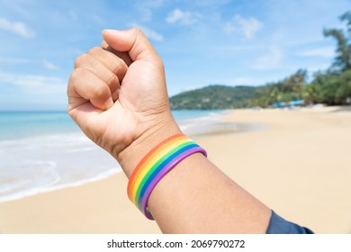 Festival People Celebrate Meting  LGBTQ+ Gay Pride Month Event Day Concept 2022. Colorful Rainbow Gender Symbol Heart Sex Love Flag Background United Kingdom. Lesbian, Bisexual, Asexual, Intersex.