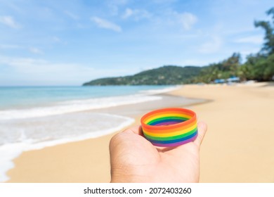 Festival People Celebrate Meting  LGBTQ+ Gay Pride Month Event Day Concept 2022. Colorful Rainbow Gender Symbol Heart Sex Love Flag Background United Kingdom. Lesbian, Bisexual, Asexual, Intersex.