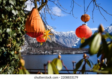 Festival Scenario Near City Lake Decoration With Fastoon And Ballons