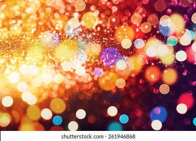 Festive Elegant Abstract Background With Bokeh Lights And Stars Texture