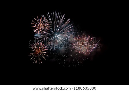 festive firework, fireworks in the night sky