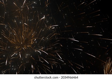 Festive Fireworks Against The Dark Sky