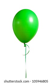 Festive Green Balloon Isolated On White