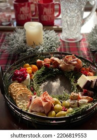 Festive Holiday Charcuterie Board Shaped Like A Wreath