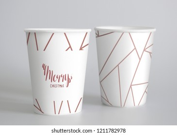 Festive paper cup design mockup