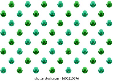 Festive Pattern St Patricks Day Green Bowler Hat On An Isolated White Background