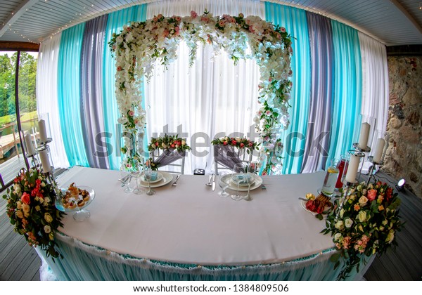 Festive Room Decorated Flowers Wedding Table Stock Photo Edit Now