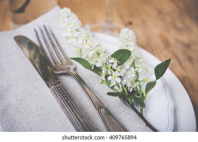 festive rustic table setting