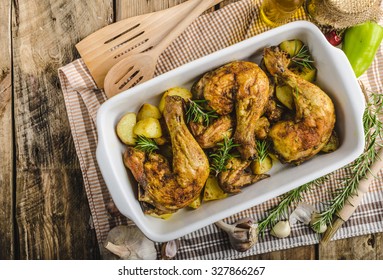 Festive Slowly Roasted Chicken With Garlic And Herbs