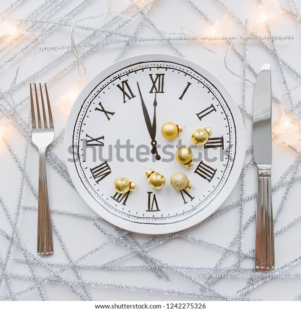 Festive Table Setting Clock Plate Knife Stock Photo Edit Now