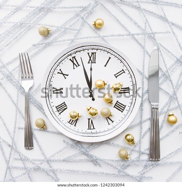 Festive Table Setting Clock Plate Knife Stock Photo Edit Now