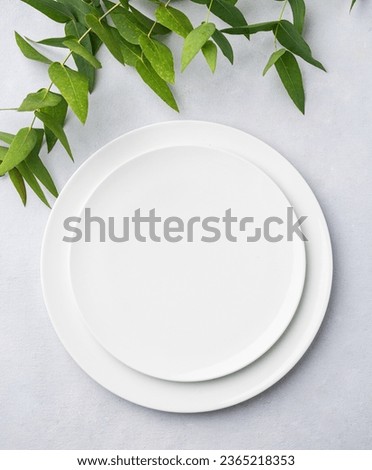 Similar – Image, Stock Photo Composition plate an cutlery together to handkerchief