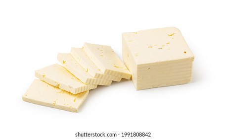 Feta Cheese Isolated On White