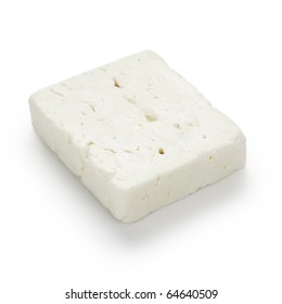 Feta Cheese On White Background