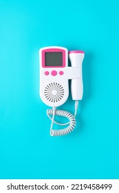 Fetal Doppler On Blue Background