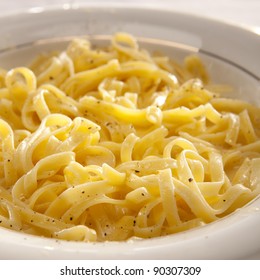 Fettucine Alfredo Pasta With Cheese And Butter