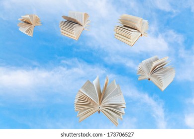 Arch Flying Books Blue Sky White Stock Photo (Edit Now) 173646248