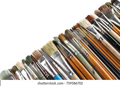 A Few Brushes For Oil Painting. Art Supplies