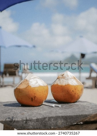 few coconuts at beatiful resort