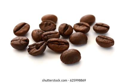 a few of coffee beans, isolated on white. - Shutterstock ID 625998869