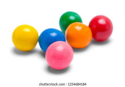 Few Gum Balls Isolated On A White Background.