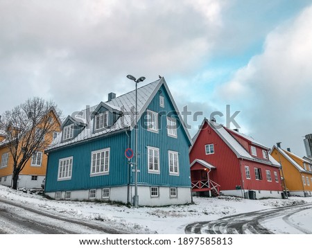A few houses in Tromso . November 2020