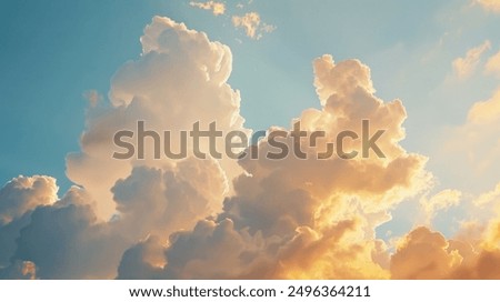 A few puffy clouds float in a bright, clear blue sky, creating a serene and peaceful atmosphere. This artwork was generated using artificial intelligence