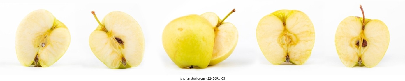 A few sliced ​​apples. On a white background. - Shutterstock ID 2245691403