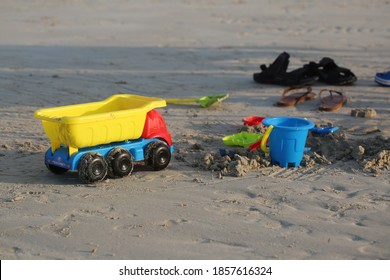 A Few Toys On Azerbaijan Beach In Qatar 