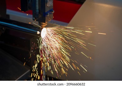The fiber laser cutting machine cutting the stainless steel tube control by CNC program. The sheet metal working processing by laser cutting machine make the engrave at the stainless steel pipe parts.