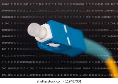 Fiber optic cable in black background