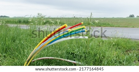 Fiber optic cable and construction site in a rural area