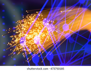 fiber optic cable. Internet technology