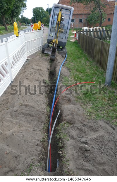 Fiber Optic Cable Laying Ground Buried Stock Photo (Edit Now) 1485349646