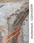 Fiber optic cable under the pavement