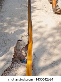 Fiber Optic Cables Buried In A Micro Trench