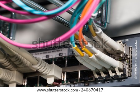 Fiber optic connection to server in a datacenter