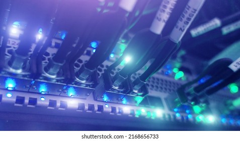 Fiber optic and hub in server room