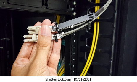 Fiber Optic on hand in data center