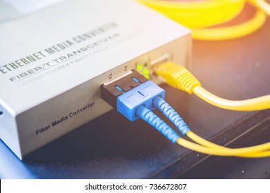 Fiber Optic Router Lan Plugsoft Focus Stock Photo 736672807 | Shutterstock